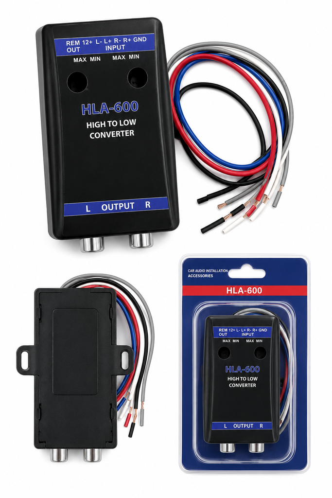 Absolute HLA600 2-Ch High-to-Low Line Output Converter Adjustable Speaker Level to RCA Converter