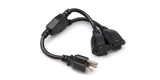 Hosa YAC-407, Dual NEMA 5-15R to NEMA 5-15P Power Extension Y Cable, 1.5 Feet