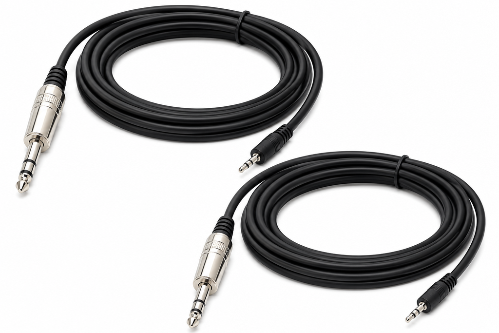 2 MR DJ CEQS12 12 ft 1/4" TRS (Stereo) Male to 1/8" (3.5mm) TRS Stereo Audio Cable