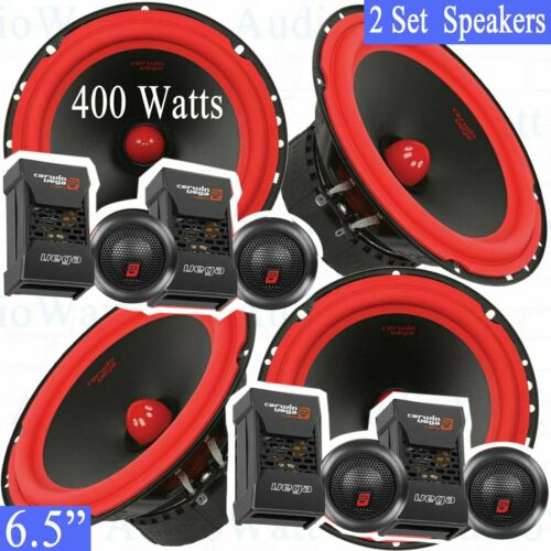 2 Sets Cerwin Vega Mobile V465C Vega Series 6.5" 400W  2-Way Component Speaker System