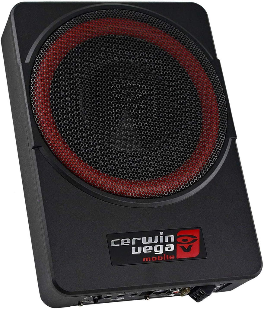 Cerwin Vega Mobile VPAS10 10" Under Seat Powered Car Subwoofer & 4 Gauge AMP Kit