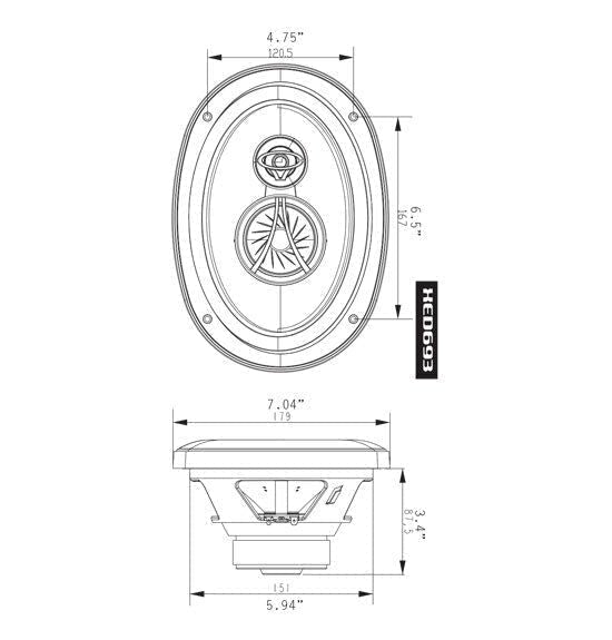 Cerwin-Vega XED693 350W 6" x 9" XED Series 3-Way Coaxial Car Stereo Speakers