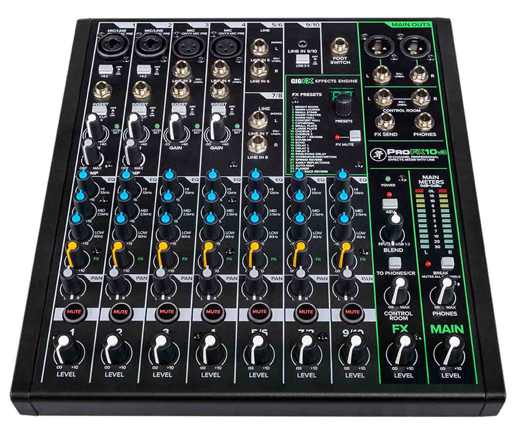 Mackie ProFX10v3, 10-Channel Professional Effects Mixer with USB