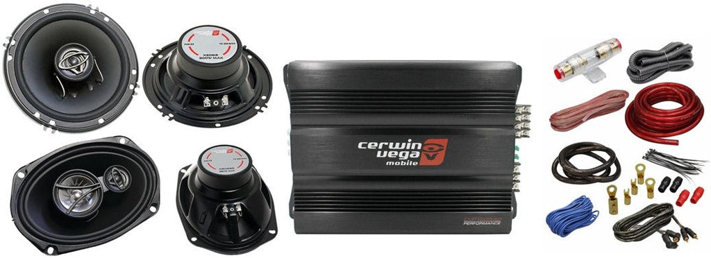 Cerwin Vega CVP1600.4D 1600W 4-Ch + XED-62 6.5" & XED-693 6x9" Speakers + AMP KIT