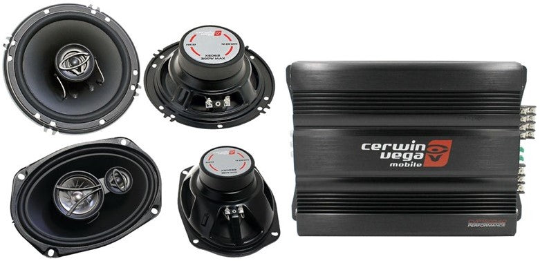 Cerwin Vega CVP1600.4D 1600W 4-Ch + XED-62 6.5" & XED-693 6x9" Speakers