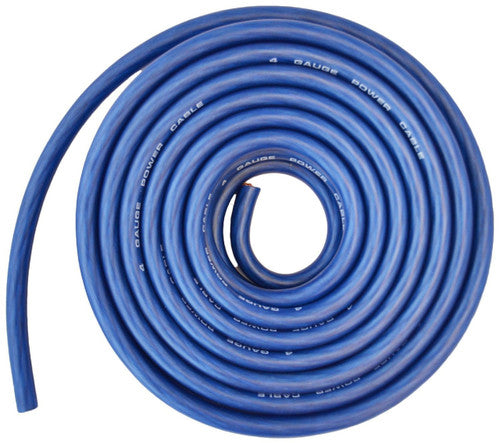 Absolute P4-25BL 25' 4-Gauge Blue Copper Mix Power Ground Wire Cable
