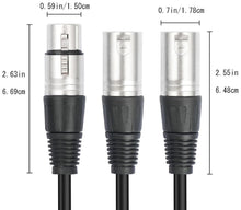 Load image into Gallery viewer, MR DJ CXFDXM12 12FT Single XLR Female to Dual XLR Male Microphone Splitter Cable