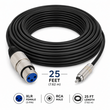 Charger l'image dans la galerie, MR DJ CXFR25 25-Foot XLR Female to RCA Male Professional Audio Cable