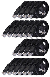 20 Cat6a Ethernet Network Patch Cable RJ45 23AWG 600M Solid Copper Wire 3' Black