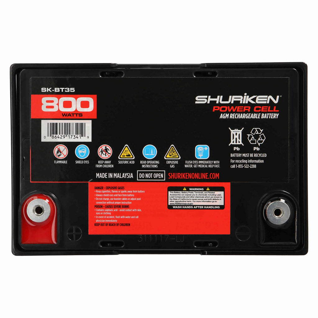 Shuriken SK-BT35 12V High Performance AGM Power Cell Battery for Systems Up To 800 Watts