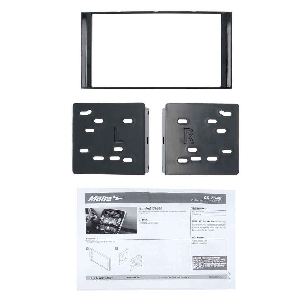Metra 95-7642 Car Stereo Installation DDIN Dash Kit - Compatible Fits for Nissan Leaf 2011-2017 without factory NAV