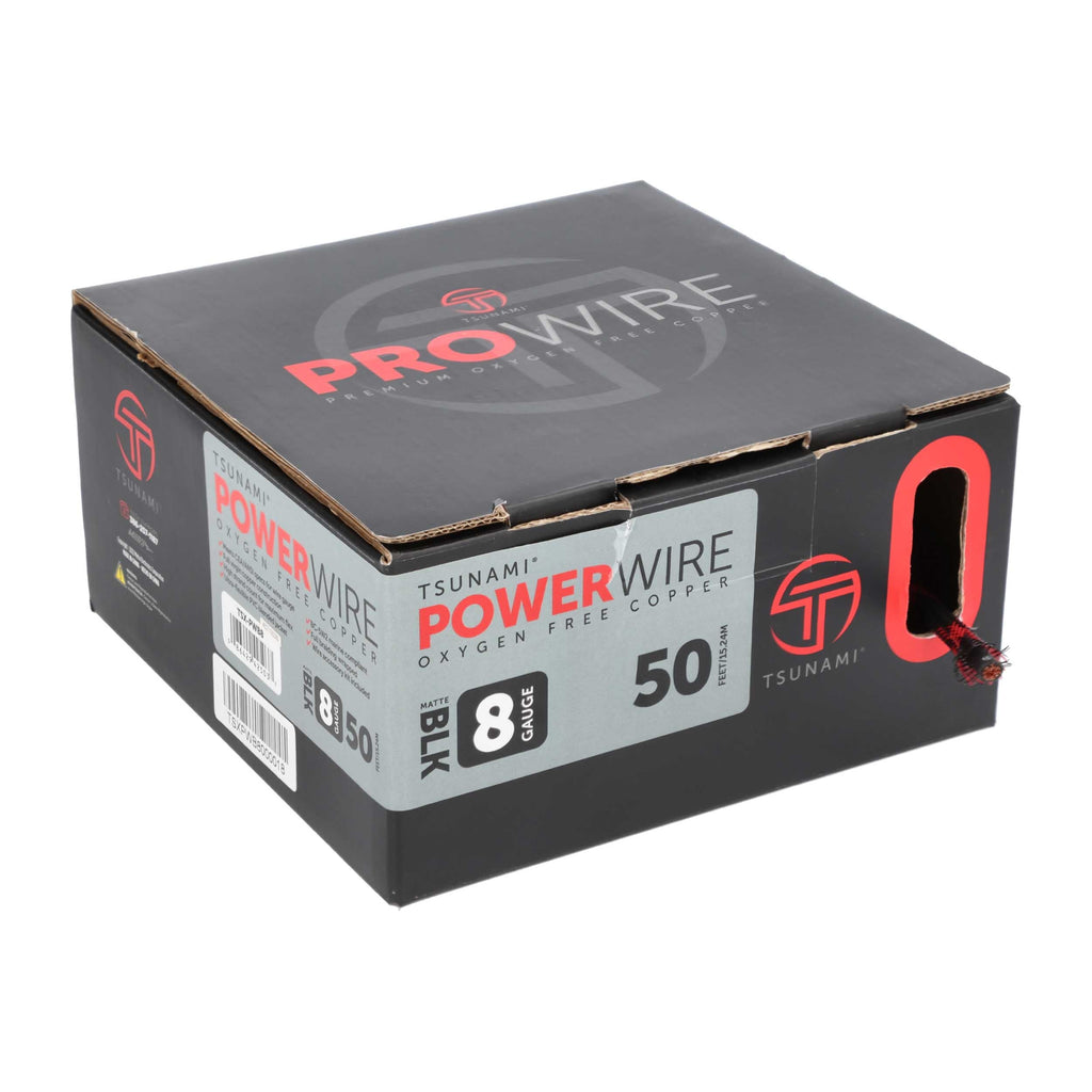 Tsunami TSX-PWB8 50Ft Spool Black 8ga w/Acc Kit