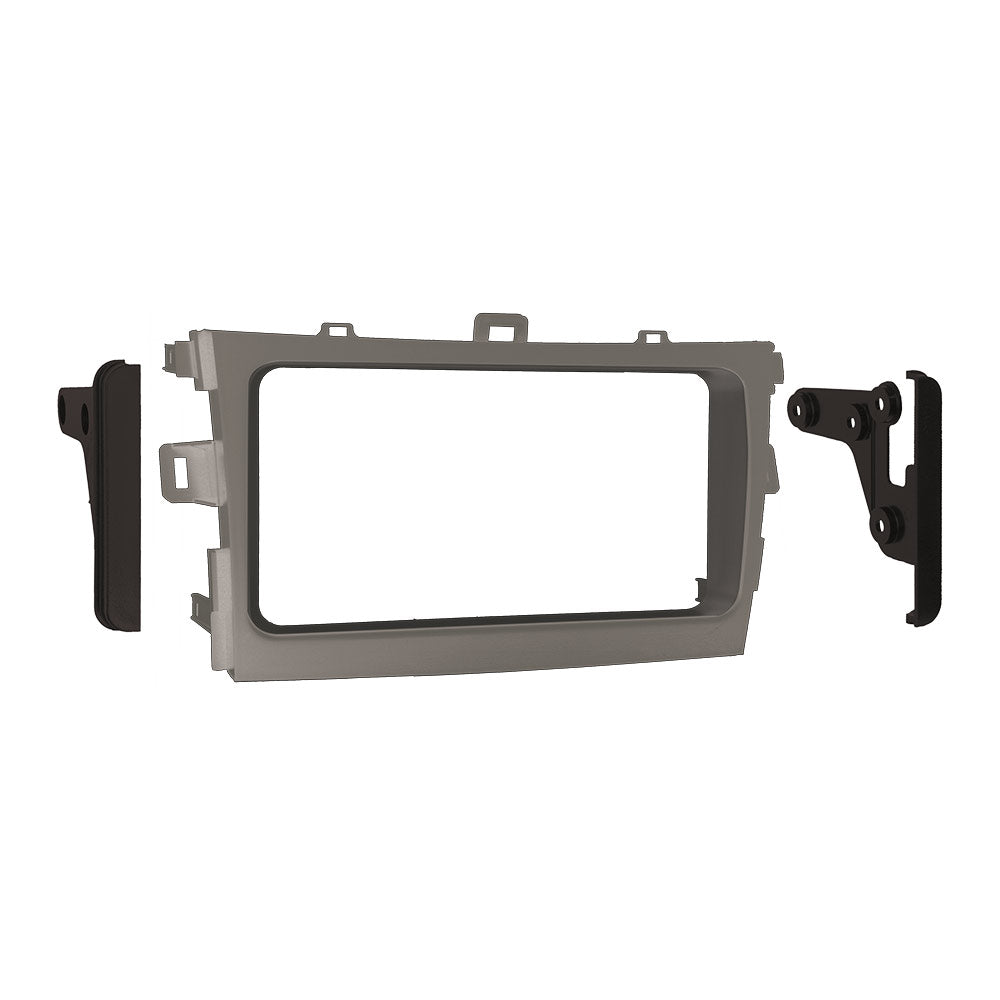 Metra 95-8223S Double DIN Silver Installation Kit - Compatible Fits for Toyota Corolla 2009-2013