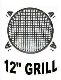 12 INCH WAFFLE SPEAKER SUB WOOFER METAL GRILLS WITH CLIPS AND SCREWS DJ-CAR-HOME