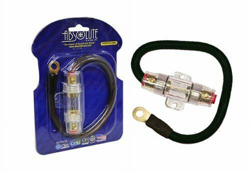 Absolute AGHPKG4BK 4 Gauge Power Cable and In-Line Fuse Kit (Black)