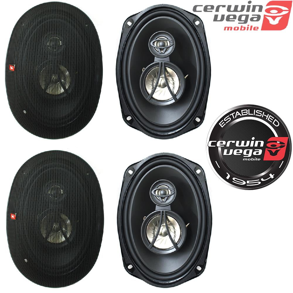 4 Cerwin Vega XED693 6x9" 3-Way Coaxial Car Speakers 350W Bundle