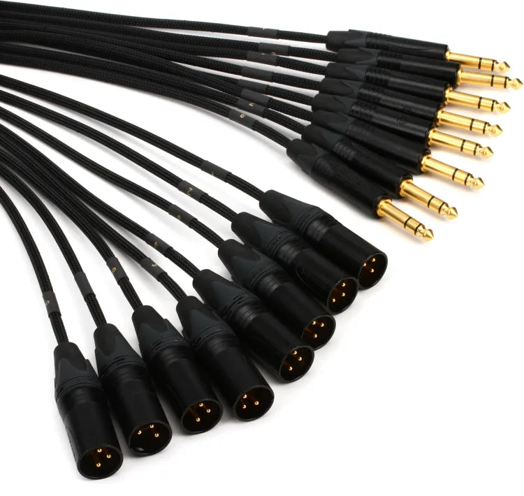 Mogami GOLD 8 TRSXLRM-25 8-channel 1/4 inch TRS Male to XLR Male Snake Cable - 25 foot