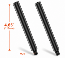 Load image into Gallery viewer, 2 MR DJ SS25 4.65" Extended M20 Speaker Pole Extension Heavy-Duty Steel Speaker Pole Extender