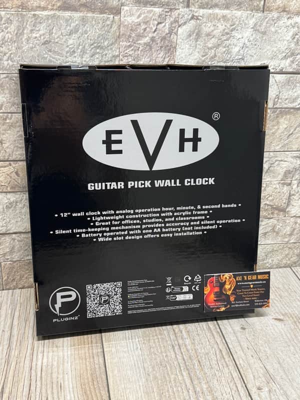 EVH 0227281000 Pick Shape Clock, Red/White/Black Stripes