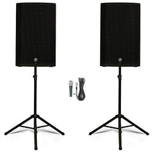 Charger l&#39;image dans la galerie, 2 Mackie THUMP15A Powered 15&quot; Loudspeaker Speaker with Mic and Stand DJ PA Set