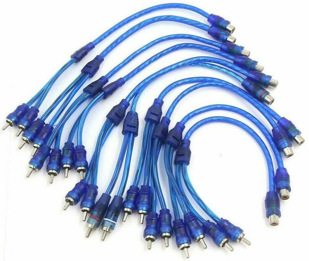 10 Absolute RCA Audio Cable "Y" Adapter Splitter 1 Female to 2 Male Plug Cable