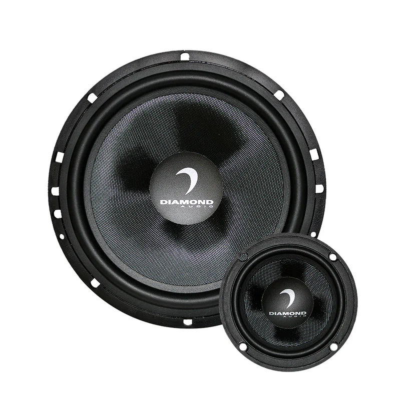 2 Diamond Audio DES365C DES Series 6.5" 3-Way Component System w/Aluminum Dome Tweeter and Crossovers
