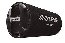 Alpine KTA-200M Mono Power Pack Amp, SWT-S10 10" Tube Subwoofer,  Bass Knob