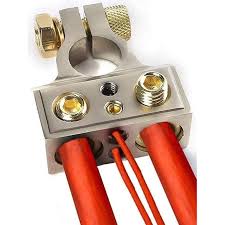 Absolute 2/ 4 / 8 Gauge AWG Car Battery Terminal Chrome Positive & Negative Set