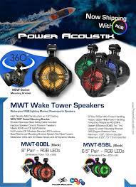 Power Acoustik MWT-65BL 6.5″ Marine Wake Tower Speakers with RGB LED Lights