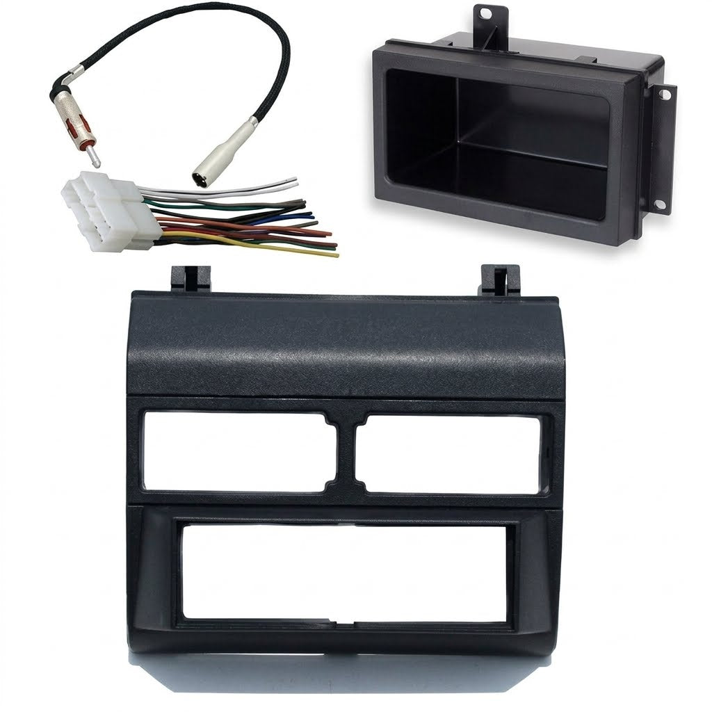 1988-1996 Chevrolet & GMC (Black) Dash Kit + Pocket Kit + Wire Harness + Antenna