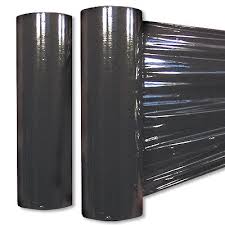 4 Rolls BLACK Hand Pallet Shrink Wrap Plastic Stretch Film 18" Wide 1500SQFt.