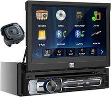 Charger l&#39;image dans la galerie, Dual XDVD176BT 7&quot; Touchscreen Single DIN Car Stereo CAM1500S Rear Camera Magnet Phone Holder &amp; Dash Kit for 05-07 Grand Cherokee