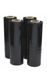 4 Rolls BLACK Hand Pallet Shrink Wrap Plastic Stretch Film 18