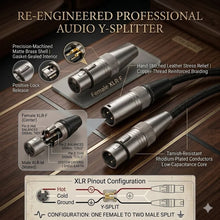 Load image into Gallery viewer, MR DJ CXFDXM12 12FT Single XLR Female to Dual XLR Male Microphone Splitter Cable