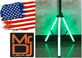 MR DJ SS850LED Universal Color-Changing Stand LED Speaker Stand Tripod Remote Control