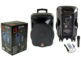 4000W Bluetooth DSP FM Radio USB Portable PA DJ KARAOKE Speaker