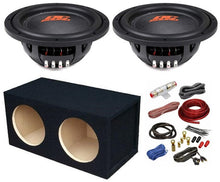 Load image into Gallery viewer, 2 DC Sound DSW2000 10" Shallow-Mount Subwoofer 2000W + Enclosure Box + 4G Amp Kit