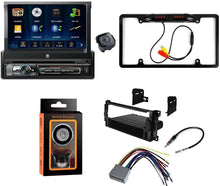 Charger l&#39;image dans la galerie, Dual XDVD176BT 7&quot; Touchscreen Single DIN Car Stereo CAM1500B Rear Camera Magnet Phone Holder &amp; Dash Kit for 05-07 Grand Cherokee