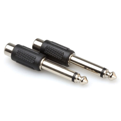 Hosa GPR-101 Adaptors, RCA to 1/4 in TS, 2 pc