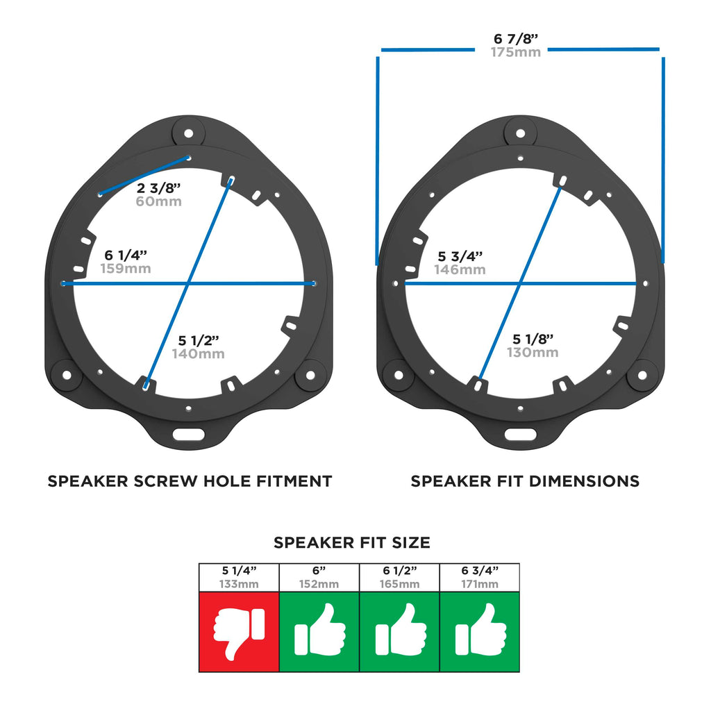 Metra 82-9104 Speaker Adapter Plates - Compatible Fits for Audi 2018-2024