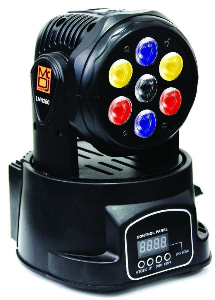 2 MR DJ LMH250 100W RGBW 7-LED Moving Head DJ Light