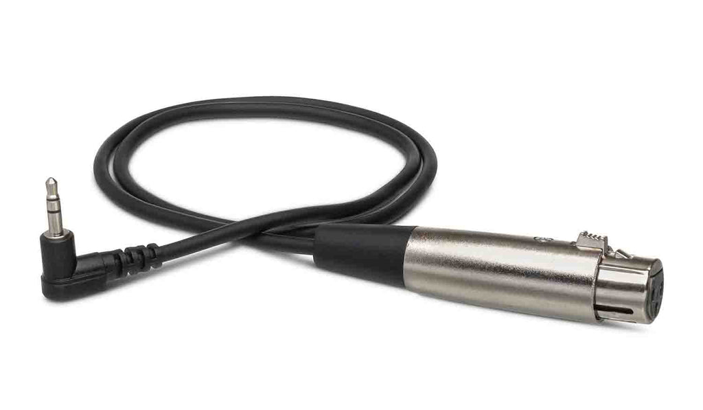 Hosa XVS-102F, XLR3F to Right Angle 3.5 mm TRS Microphone Cable - 2 Feet