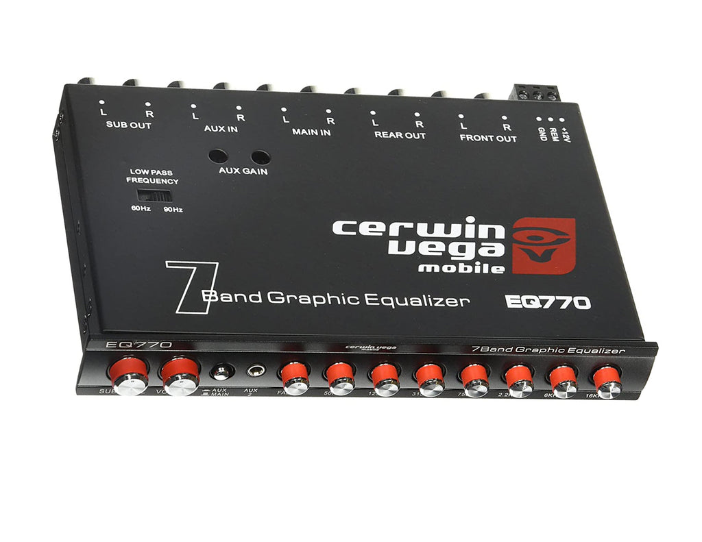 Cerwin Vega EQ777 7-Band Graphic Equalizer with Auxiliary Input+ Free Absolute Electrical Tape+ Phone Holder