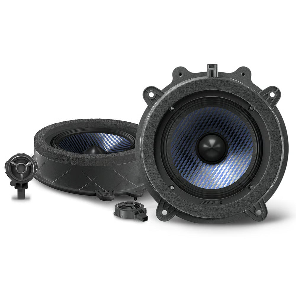 Alpine EV-65CF-T 6.5" Front Door Speaker Fit 2017-24 Tesla 3 & 2020-24 Y Bundle
