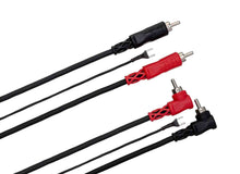 Load image into Gallery viewer, Hosa CRA-201DJ, Dual RCA to Dual Right Angle RCA with Ground Wire Stereo Interconnect Cable - 1 Meter