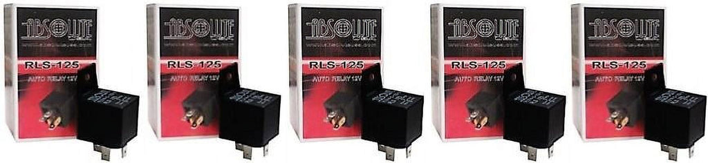 Absolute Bosch Tyco Style 12 Volt DC 40 AMP SPTD Automotive Relay 5 Pack