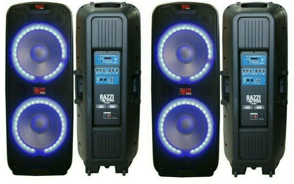 1 PAIR RAZZI PRO Prime 2X15" PA DJ Active Power Speaker Bluetooth, USB/SD/FM