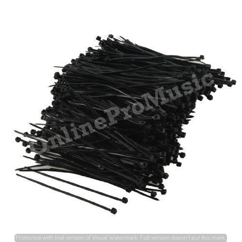 1000 Pcs Black Plastic Cable Zip Tie Fasten Wrap 80mm x 2mm