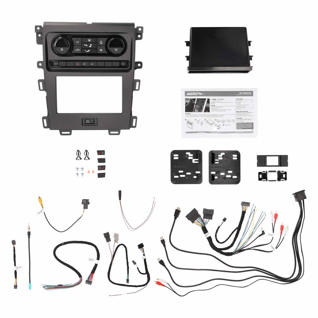 Metra 99-5855CH Turbo Tact Dash Kit - Compatible Fits for Ford Edge 2011-14 (with sngl-zone climate cntrl)