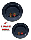 2 PACK SPEAKER ROUND DJ BOX TERMINAL CUP GOLD POST SUBWOOFER CABINET ENCLOSURE